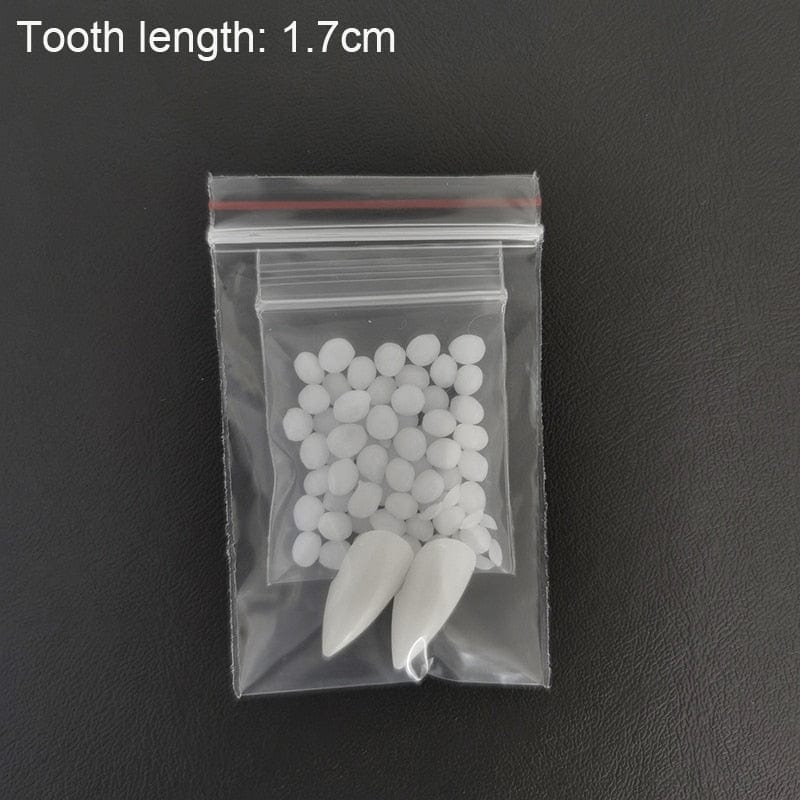GeckoCustom 1 Pairs Halloween Teeth Fangs Dentures Props Party Costume DIY Cosplay  Horror 5g Glue Friends Gifts Cosplay Witch False Fangs 1.7CM