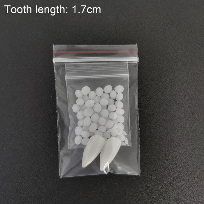 1pair Cosplay Tooth Dentures Props DIY Resin Halloween Costume