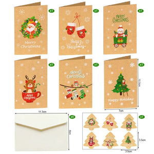 GeckoCustom 10.5x7.2cm Merry Chritmas Greeting Cards Envelope Xmas Gifts Card DIY Folding Paper Card Invitations Gifts Postcard New Year style A