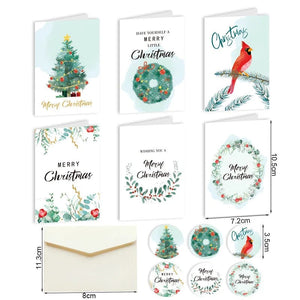 GeckoCustom 10.5x7.2cm Merry Chritmas Greeting Cards Envelope Xmas Gifts Card DIY Folding Paper Card Invitations Gifts Postcard New Year style E