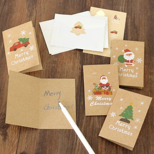 GeckoCustom 10.5x7.2cm Merry Chritmas Greeting Cards Envelope Xmas Gifts Card DIY Folding Paper Card Invitations Gifts Postcard New Year