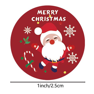 GeckoCustom 100-500Pcs Merry Christmas Stickers Christmas Theme Seal Labels Stickers For DIY Gift Baking Package Envelope Stationery Decor