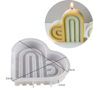 GeckoCustom 14cm Rainbow Arch Candle Silicone Mold DIY Rainbow Bridge Geometry Candle Making Soap Resin Plaster Mould Art Craft Home Decor Heart L