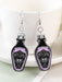 GeckoCustom 1Pair Halloween Dangle Earrings Black Punk Witches Crafts Skull Hand Cat Bat Crystal for Women Birthday Gift as picture