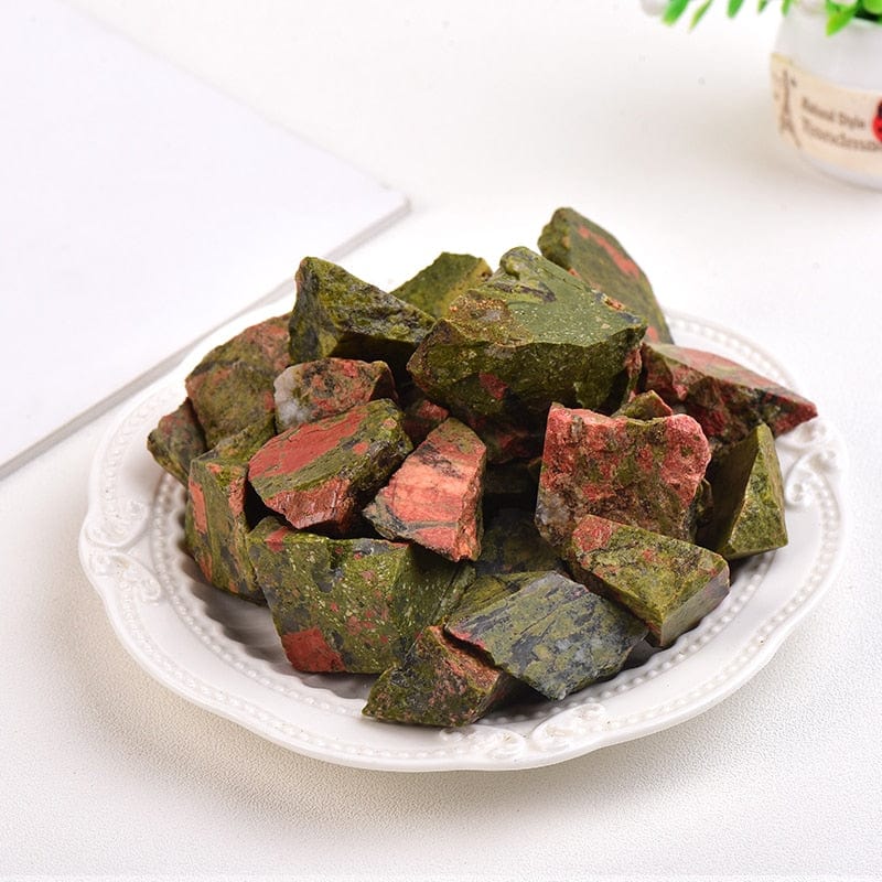 GeckoCustom 1PC Natural Crystal Quartz Minerals Specimen Amethyst Rose quartz Irregular Shape Rough Rock Stone Reiki Healing Home Decoration Flowers green / 50g