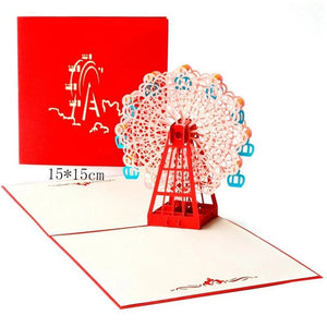 GeckoCustom 1pcs 3D Pop Up Greeting Cards With Envelope Laser Cut Post Card For Birthday Christmas Valentine' Day Party Wedding Decoration GD0002