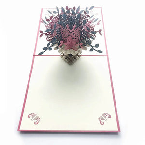 GeckoCustom 1pcs 3D Pop Up Greeting Cards With Envelope Laser Cut Post Card For Birthday Christmas Valentine' Day Party Wedding Decoration GD0008