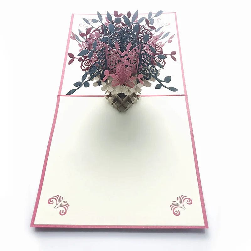 GeckoCustom 1pcs 3D Pop Up Greeting Cards With Envelope Laser Cut Post Card For Birthday Christmas Valentine' Day Party Wedding Decoration GD0008
