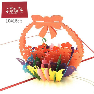 GeckoCustom 1pcs 3D Pop Up Greeting Cards With Envelope Laser Cut Post Card For Birthday Christmas Valentine' Day Party Wedding Decoration GD0011