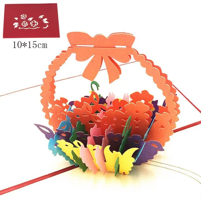 GeckoCustom 1pcs 3D Pop Up Greeting Cards With Envelope Laser Cut Post Card For Birthday Christmas Valentine' Day Party Wedding Decoration GD0011