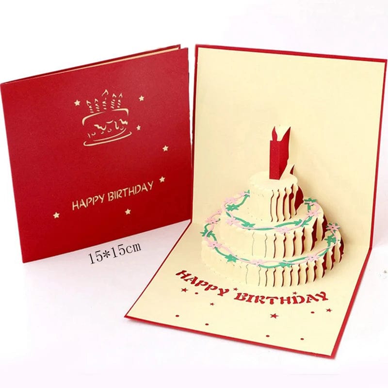 GeckoCustom 1pcs 3D Pop Up Greeting Cards With Envelope Laser Cut Post Card For Birthday Christmas Valentine' Day Party Wedding Decoration GD0001-1