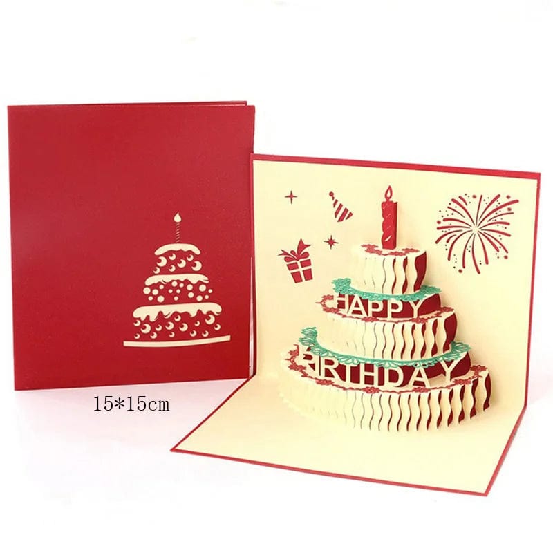 GeckoCustom 1pcs 3D Pop Up Greeting Cards With Envelope Laser Cut Post Card For Birthday Christmas Valentine' Day Party Wedding Decoration GD0009