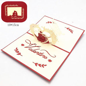 GeckoCustom 1pcs 3D Pop Up Greeting Cards With Envelope Laser Cut Post Card For Birthday Christmas Valentine' Day Party Wedding Decoration GD0005