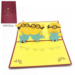 GeckoCustom 1pcs 3D Pop Up Greeting Cards With Envelope Laser Cut Post Card For Birthday Christmas Valentine' Day Party Wedding Decoration GD0025