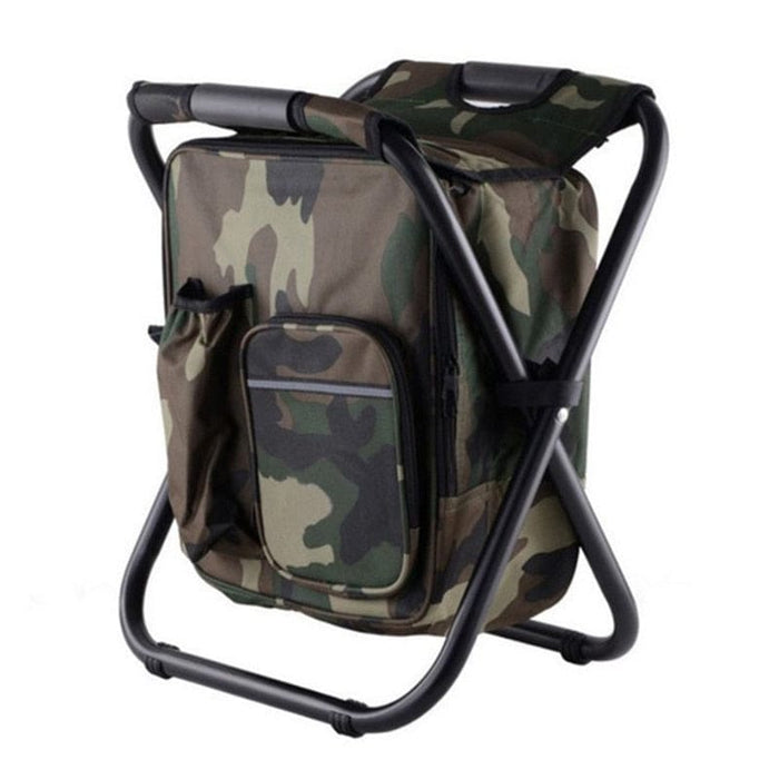 GeckoCustom 2 in 1 Folding Fishing Chair Bag Fishing Backpack Chairs Stool Convenient Wear-resistantv for Outdoor Hunting Climbing Equipment Camo-1