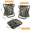 GeckoCustom 2 in 1 Folding Fishing Chair Bag Fishing Backpack Chairs Stool Convenient Wear-resistantv for Outdoor Hunting Climbing Equipment