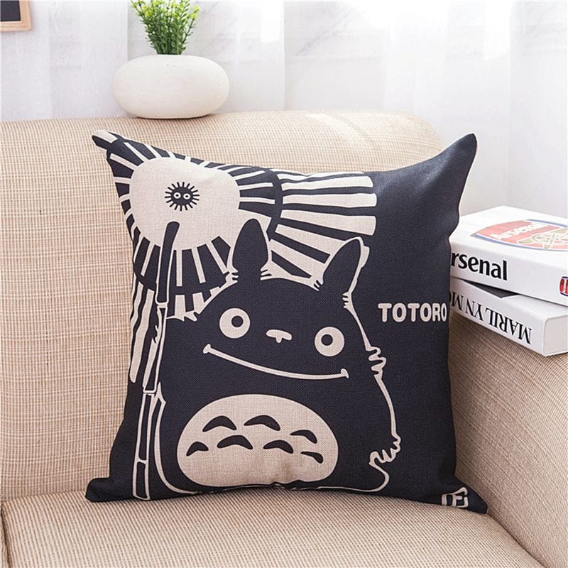 GeckoCustom 2021 Cotton Linen Pillow Totoro Pillow case Cartoon Home Decorative Best GIFT For Kids