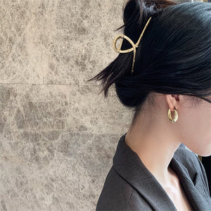 GeckoCustom 2021 New Classic Copper Alloy Smooth Metal Hoop Earrings For Woman Fashion Korean Jewelry Temperament Girl's Daily Wear earrings