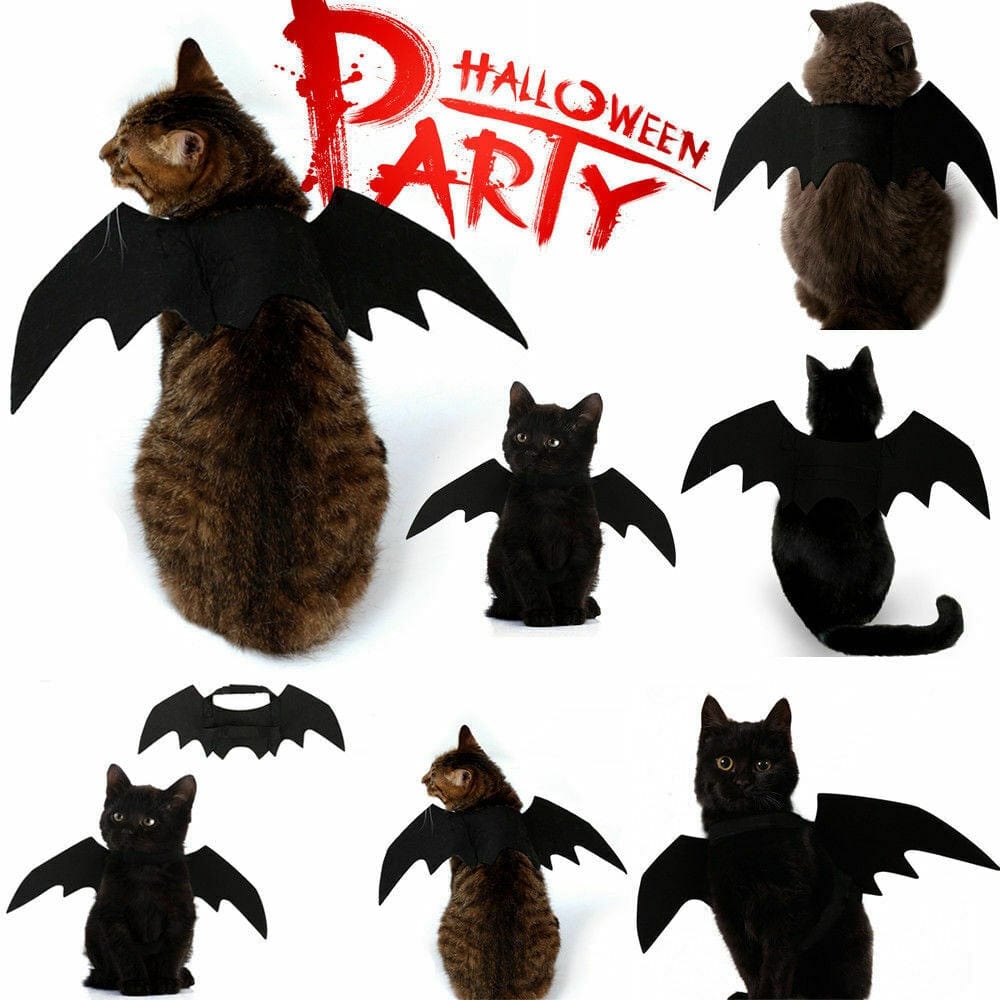 GeckoCustom 2021 New Halloween Pet Dog Cat Bat Wings Costumes Vampire Cosplay Cute Funny Bat Wing Pet Gifts Costume Photo Props Headwear