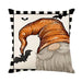 GeckoCustom 2023 Halloween Decoration Cushion Cover 18x18 Inches Linen Pillow Cover Cat Pumpkin Candy Print Pillowcases Couch Cushion Case 5 / 45x45cm