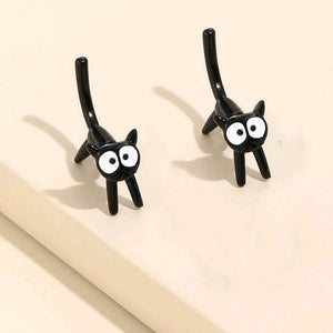 GeckoCustom 2023 New Funny Small Black Cat Earring for Women Girl Fashion Cute Animal Earrings Fashion Party Jewelry Gifts Wholesale