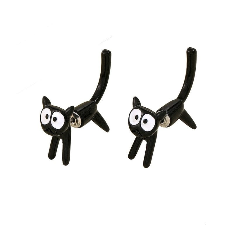 GeckoCustom 2023 New Funny Small Black Cat Earring for Women Girl Fashion Cute Animal Earrings Fashion Party Jewelry Gifts Wholesale