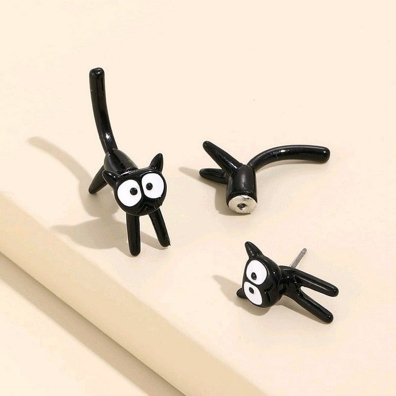 GeckoCustom 2023 New Funny Small Black Cat Earring for Women Girl Fashion Cute Animal Earrings Fashion Party Jewelry Gifts Wholesale