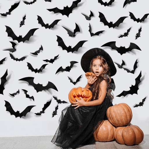 GeckoCustom 3D Black PVC Bat Halloween Party DIY Decor Props Wall Sticker