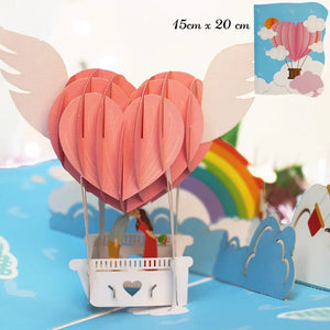 GeckoCustom 3D Pop UP Greeting Cards For Gifts hot air balloon
