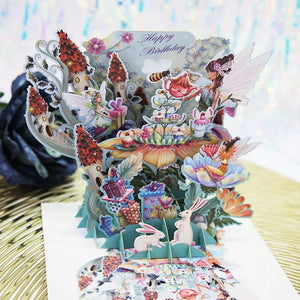 GeckoCustom 3D Pop UP Greeting Cards For Gifts Flower Faerie