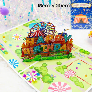 GeckoCustom 3D Pop UP Greeting Cards For Gifts Birthday carnival