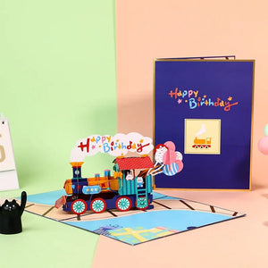 GeckoCustom 3D Pop UP Greeting Cards For Gifts cute train