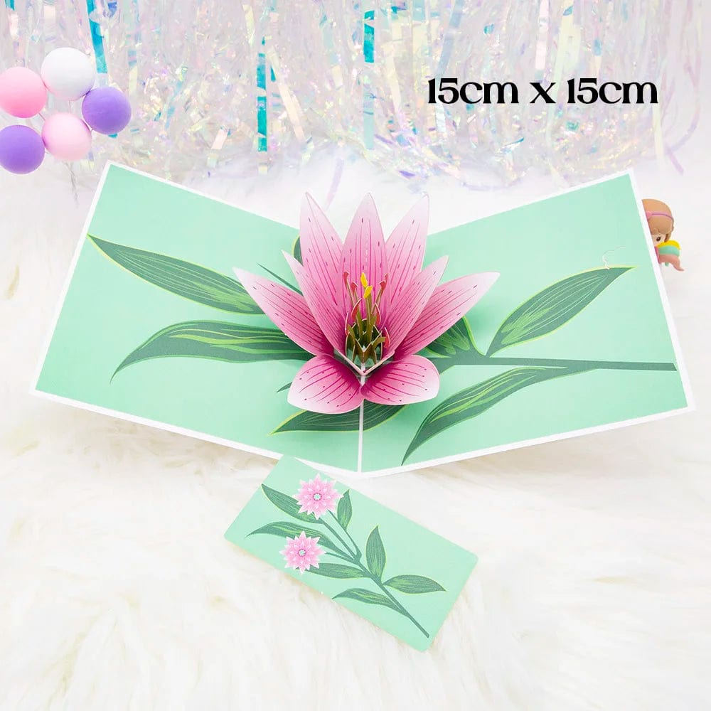 GeckoCustom 3D Pop UP Happy Birthday Greeting Invitation Cards Laser Cut Boy Girl Kids Gift Card Thank You Cards Vehicle Miniatures Postcard lotus