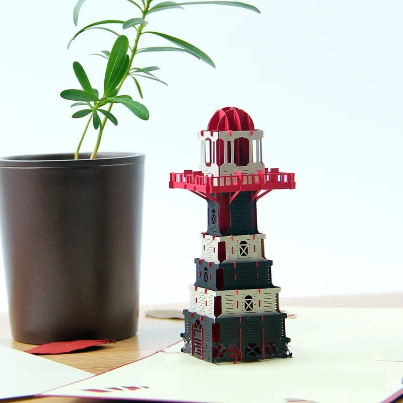 GeckoCustom 3D Pop UP Happy Birthday Greeting Invitation Cards Laser Cut Boy Girl Kids Gift Card Thank You Cards Vehicle Miniatures Postcard Watchtower