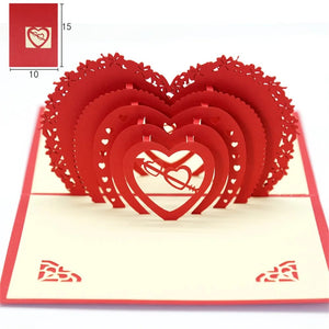 GeckoCustom 3D Pop Up Love Card with Envelope Valentines Day Birthday Anniversary Greeting Cards for Couples Wife Husband Handmade Gifts