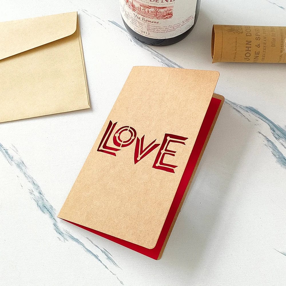 GeckoCustom 3D Pop Up Love Card with Envelope Valentines Day Birthday Anniversary Greeting Cards for Couples Wife Husband Handmade Gifts 24