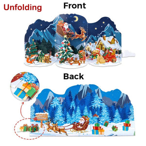 GeckoCustom 3D Pop UP Santa Cards Marry Christmas Greeting Cards Party Invitations Gifts New Year Greeting Card Anniversary Gifts Postcard tri-fold Christmas