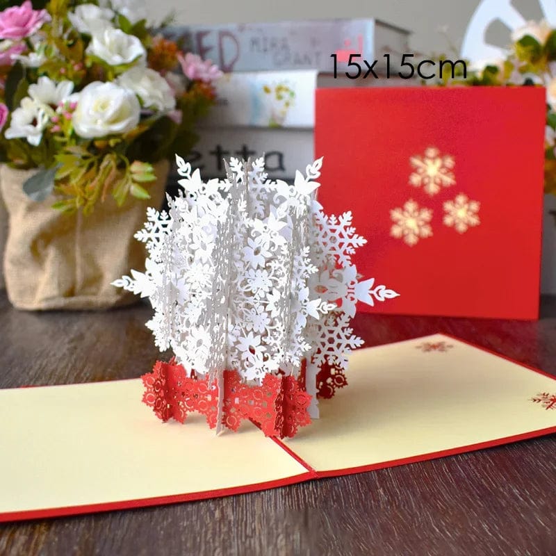GeckoCustom 3D Pop UP Santa Cards Marry Christmas Greeting Cards Party Invitations Gifts New Year Greeting Card Anniversary Gifts Postcard Snowflake