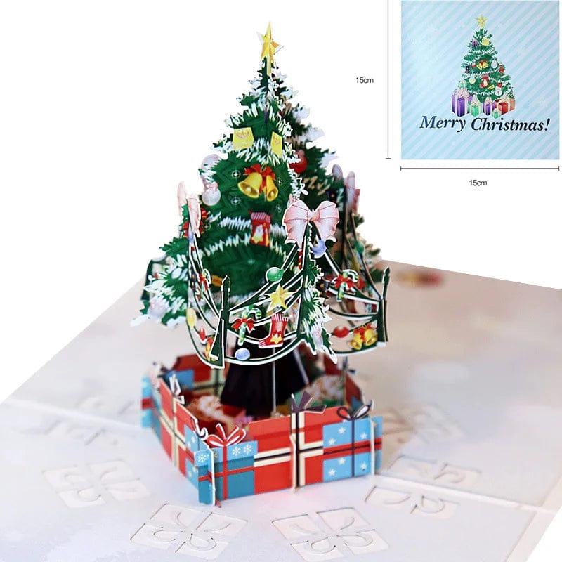 GeckoCustom 3D Pop UP Santa Cards Marry Christmas Greeting Cards Party Invitations Gifts New Year Greeting Card Anniversary Gifts Postcard Christmas tree-1