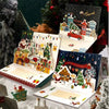 GeckoCustom 3D Santa Greeting Cards Folding Merry Christmas Best Wishes Card Xmas Gift for New Year Blessing Thank You Postcard Decoration