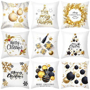 GeckoCustom 45cm Christmas Cushion Cover Navidad Merry Christmas Decorations For Home 2023 Xmas Noel Cristmas Ornaments New Year Gifts 2024