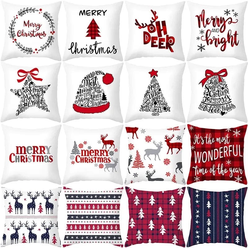 GeckoCustom 45cm Christmas Cushion Cover Navidad Merry Christmas Decorations For Home 2023 Xmas Noel Cristmas Ornaments New Year Gifts 2024