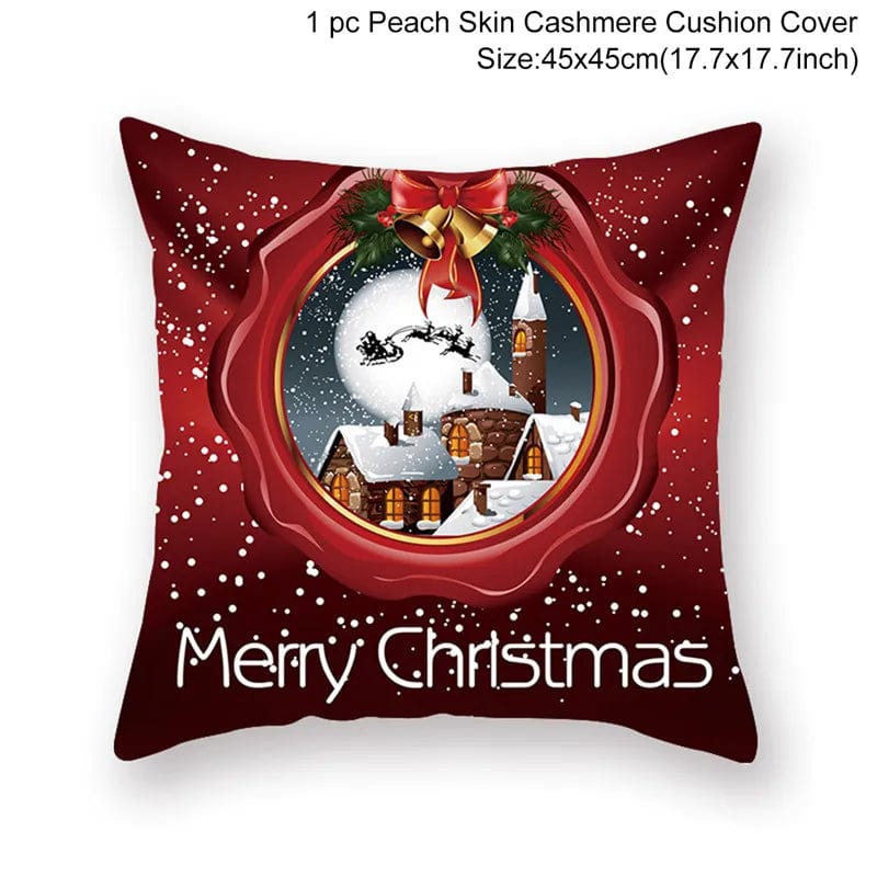 GeckoCustom 45cm Christmas Cushion Cover Navidad Merry Christmas Decorations For Home 2023 Xmas Noel Cristmas Ornaments New Year Gifts 2024 31-180