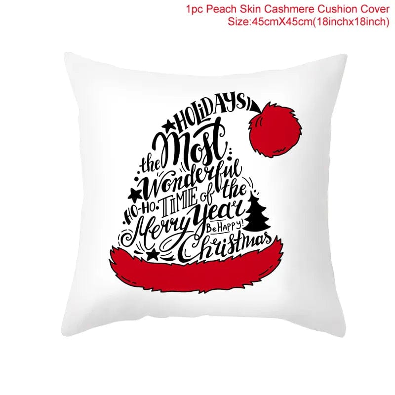 GeckoCustom 45cm Christmas Cushion Cover Navidad Merry Christmas Decorations For Home 2023 Xmas Noel Cristmas Ornaments New Year Gifts 2024 13