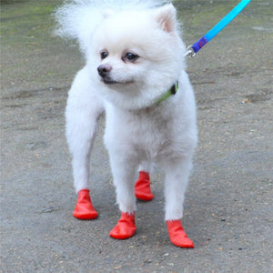 GeckoCustom 4Pcs Pet WaterProof Rain Shoes