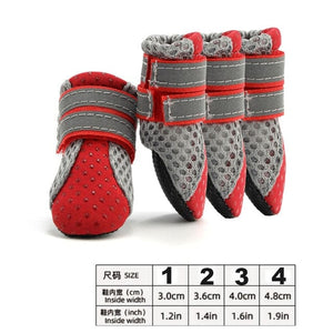GeckoCustom 4pcs/set Pet Dog Shoes Reflective Waterproof Dog Boots Warm Snow Rain Pets Booties Anti-slip Socks Footwear For Medium Large Dog 6 / 1
