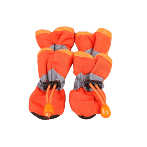 GeckoCustom 4pcs/set Waterproof Pet Dog Shoes Chihuahua Anti-slip Rain Boots Footwear For Small Cats Dogs Puppy Dog Pet Booties Orange / XS / China