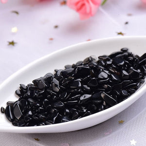 GeckoCustom 50/100g Natural Crystal Amethyst Agate Irregular Mineral Healing Stone Gravel Specimen Suitable For Aquarium Home Decor Crafts obsidion / 100g