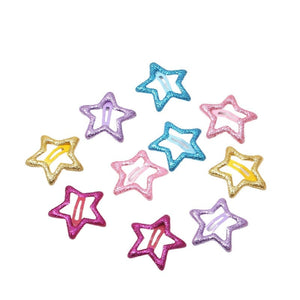 GeckoCustom 5Pcs/set Cute Colorful Dog Hairpin Shiny Stars random