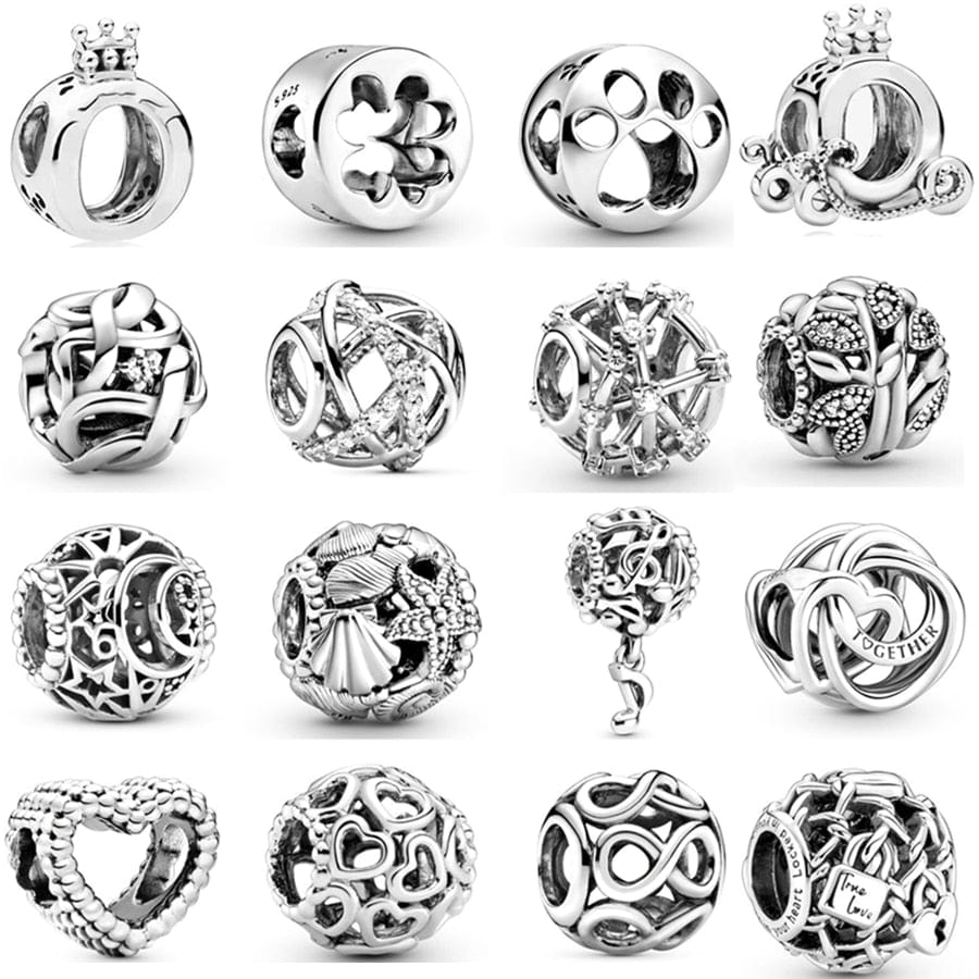 GeckoCustom 925 Sterling Silver Openwork Paw Print Infinity Charm Bead Fit Original Pandora Bracelet Necklace Jewelry Gift For Women